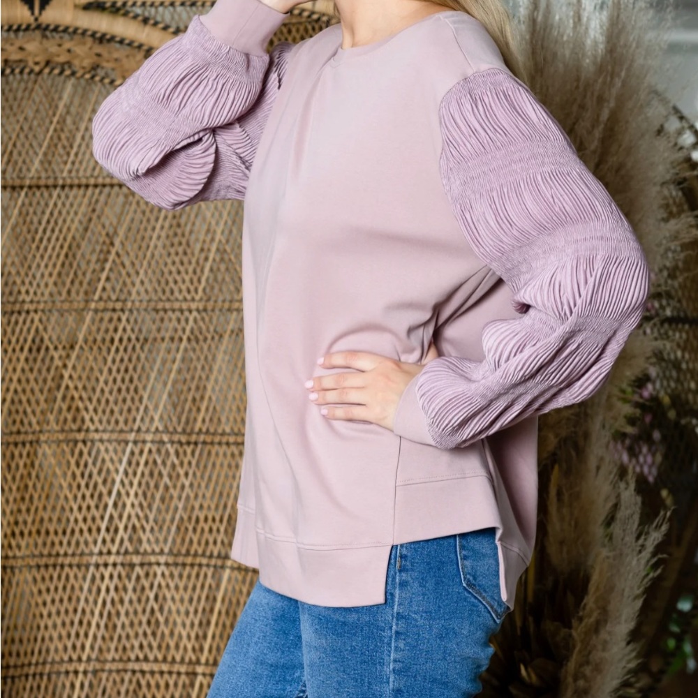 JOH Blush Radana Pointe Knit Top Women's Round Neck Textured L/S Size XXL NEW